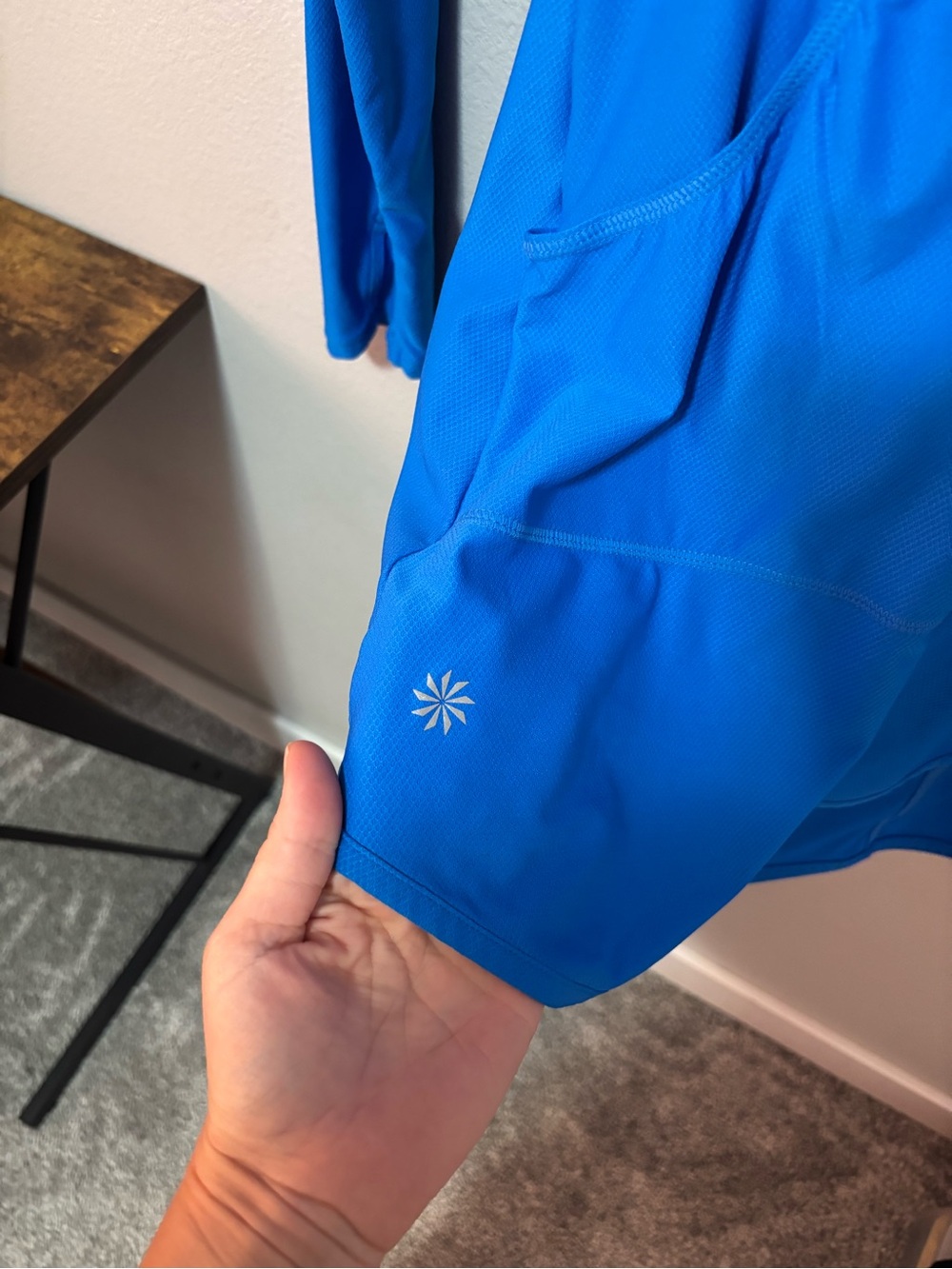 Athleta Blue Long-Sleeve Hooded Athletic Dress - Picture 5 of 5